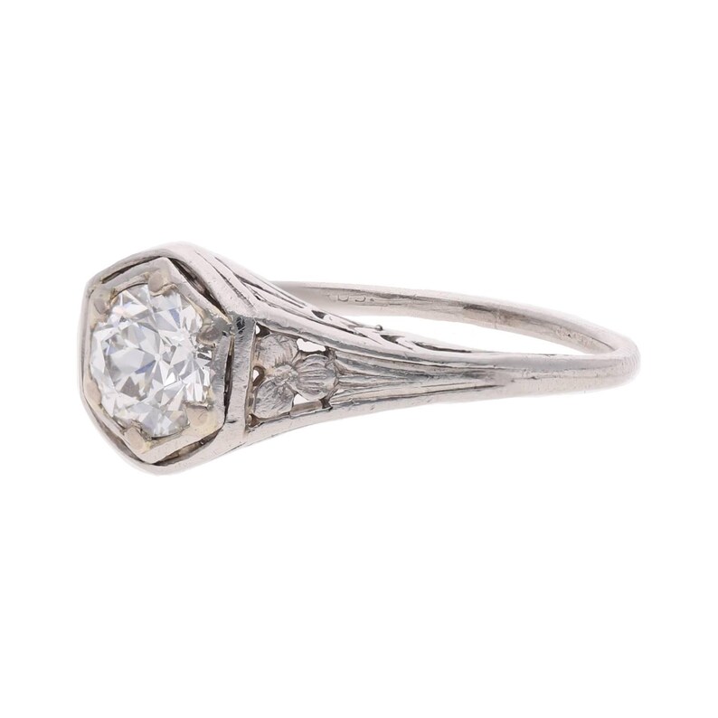 Antique Platinum Diamond Solitaire Ring, Size M - Etsy UK