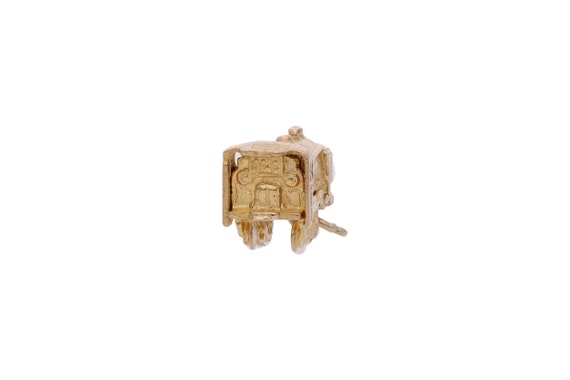 9ct Gold Steam Engine Train Charm Opens to a " Bo… - image 2