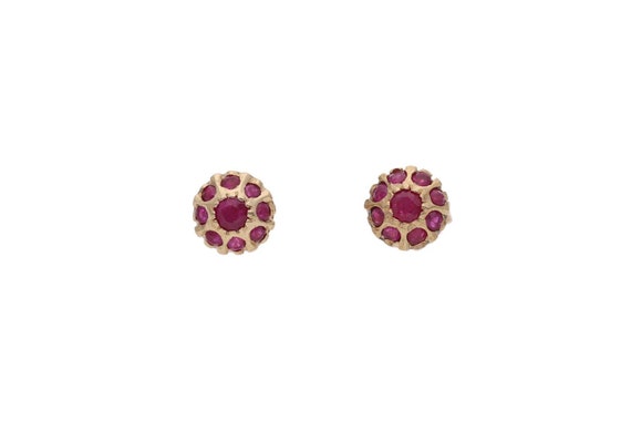 9ct Gold and Ruby Stud Earrings. - image 1
