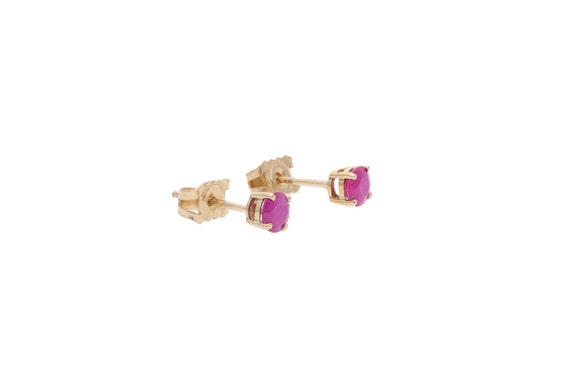 Natural Ruby and 9ct Gold Stud Earrings. - image 6