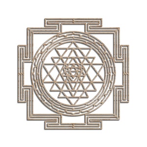 Sri Yantra Laser Cut Dateien (Svg, Dxf, Pdf, Ai, Eps), Zen Decor Vektor Dateien für das Laserschneiden [Instant Download]