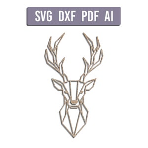Deer Head Laser Cut Files (Svg, Dxf, Pdf, Ai, Eps), Glowforge Files for Laser Cutting [Instant Download]