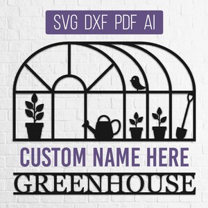 Arquivos de corte a laser Greenhouse (Svg, Dxf, Pdf, Ai, Eps), arquivos Svg Glowforge Greenhouse para corte a laser [Download instantâneo]