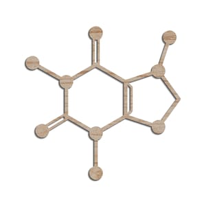 Caffeine Molecule Laser Cut Files (Svg, Dxf, Pdf, Ai, Eps), Glowforge Files for Laser Cutting [Instant Download]