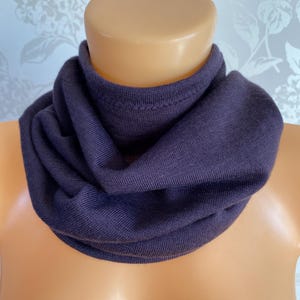 100% Pure Merino Wool Snood/Neck Warmer/Cowl Plum Purple Upcycled