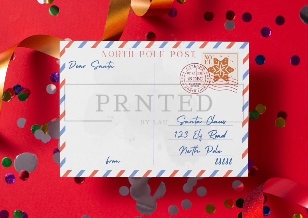 Printable Write a Letter to Santa Postcard Instant Download - Etsy