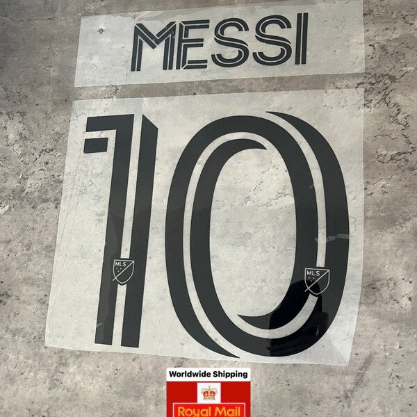 Inter Miami Messi 10 Name set MLS 2023 Maillot de football Lionel Messi imprimé noir