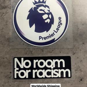 Premier league and No room for racism badge patch sleeve arm 2022 premier league UK stock