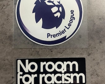 Premier league and No room for racism badge patch sleeve arm 2022 premier league UK stock