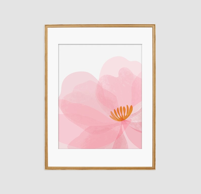 Pastel Pink Flower Gallery Wall Art, Set of 3, Digital Printable Art Etsy