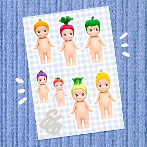 Cute Aesthetic Sticker, Doll Vegie Sticker, Junk Journaling & Scrapbook, Cute Pinterest Stickers, Trinket  Stickers