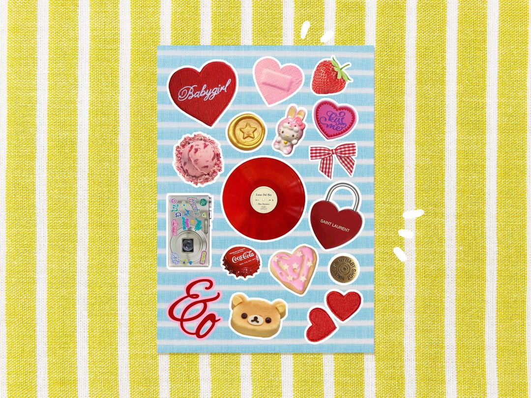 Plink Sticker Pink Trinkets Vinyl Sticker Sheet: Water-resistant, Journaling - Etsy