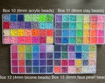 Beads starter kit, basic beads mix, supplies to make your own jewellery, small craft box, assorted beads, clay beads set, jewellery making