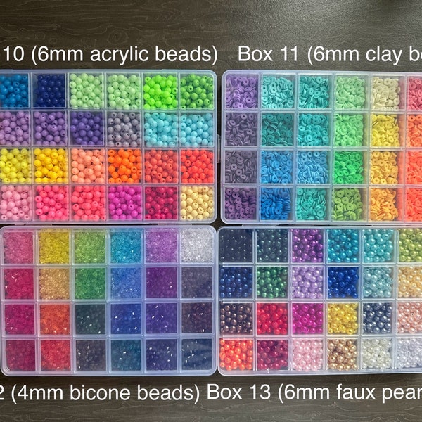 Beads starter kit, basic beads mix, supplies to make your own jewellery, small craft box, assorted beads, clay beads set, jewellery making