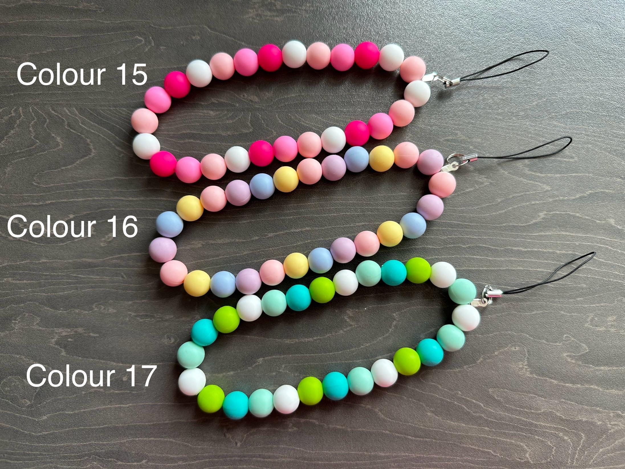Beaded Phone Charm, Silicone Beaded Phone Strap, Bead Bottle
