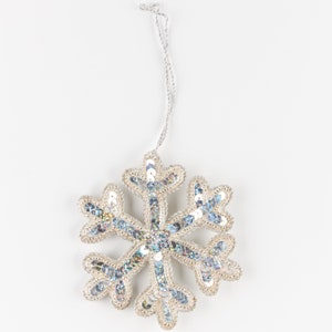 Twinkling Snowflake Embroidered Hanging Decoration