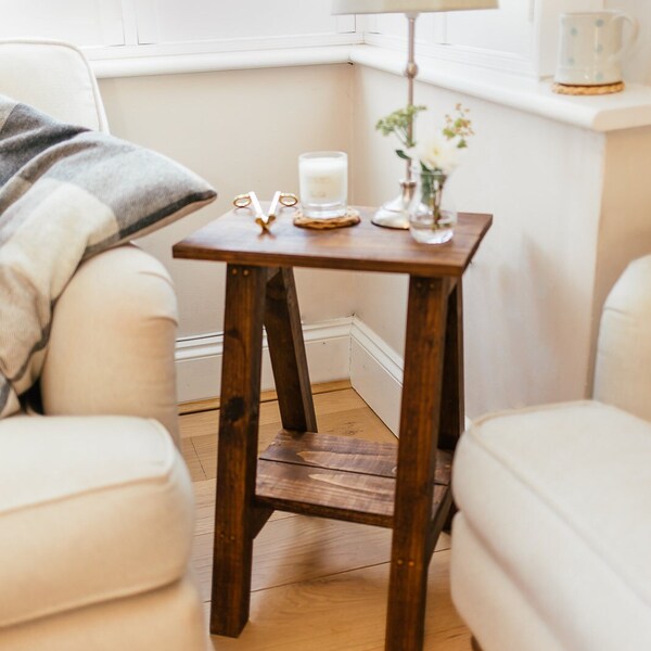 Rustic Side Table Etsy UK