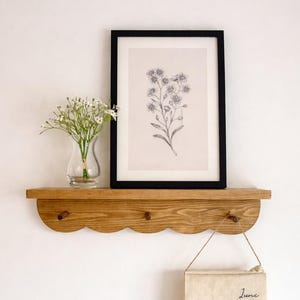 Handmade Scalloped Floating Shelf - Peg Shelf - Vintage Style - Rustic Decor