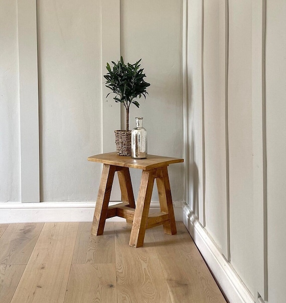 Rustic Stool Side Table Low Side Table Living Room Table Bedside