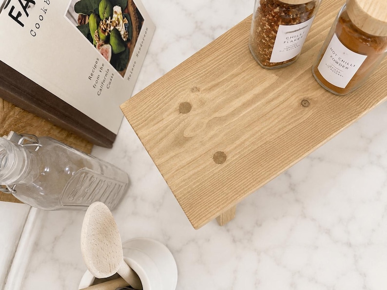 Handmade Rustic Wood Countertop Riser – Kitchen & Coffee Bar Organizer image 3