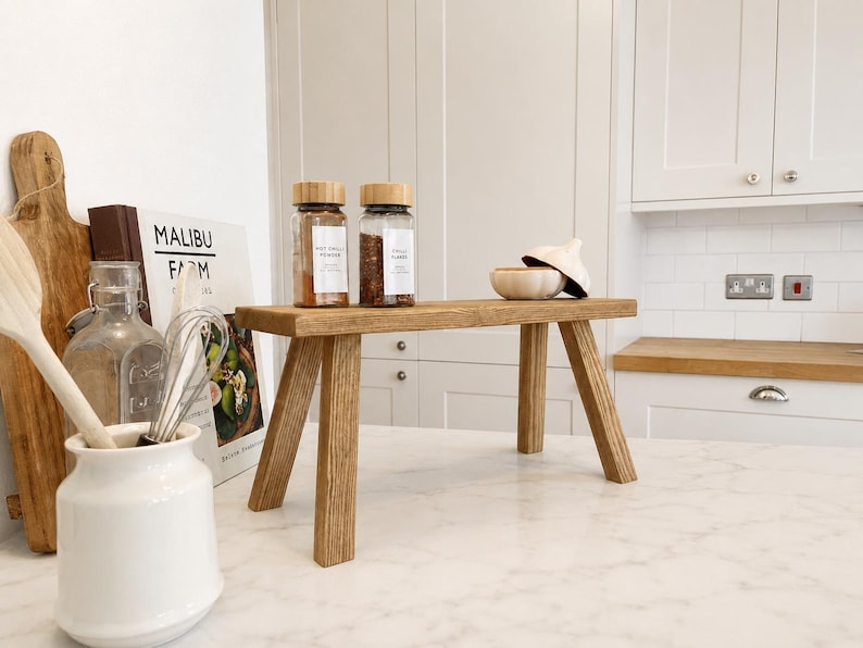 Handmade Rustic Wood Countertop Riser – Kitchen & Coffee Bar Organizer image 1