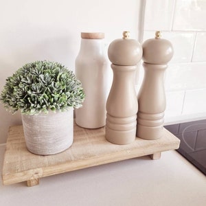 Rustic Low Countertop Stand, Bathroom Shelf, Display Pedestal, Kitchen Display