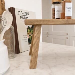 Handmade Rustic Wood Countertop Riser – Kitchen & Coffee Bar Organizer image 2