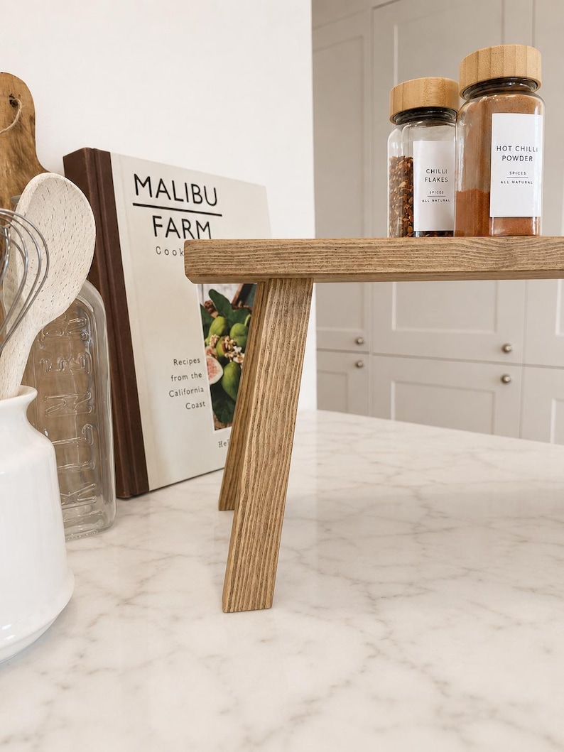 Handmade Rustic Wood Countertop Riser – Kitchen & Coffee Bar Organizer image 2