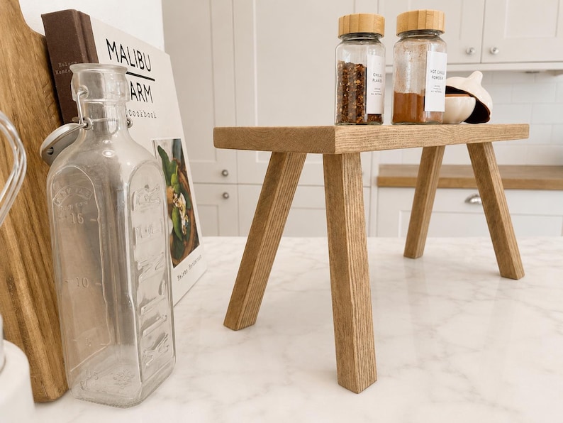 Handmade Rustic Wood Countertop Riser – Kitchen & Coffee Bar Organizer image 4
