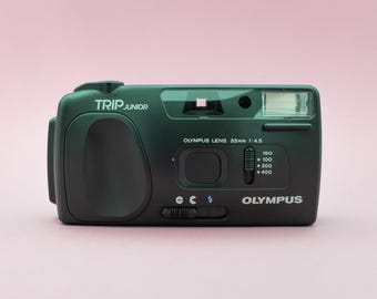 Appareil photo compact vintage junior Olympus TRIP pour pellicules 35 mm Retro Appareil Photo Argentique années 90 | Garantie de 30 jours