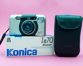 Appareil photo argentique Konica Z-up 70 Super 35 mm des années 1990 avec boîte d'origine | Agrandir | Corps en titane | millésime | Garantie de 30 jours