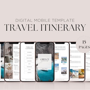 Travel Itinerary Template Trip Itinerary Printable Travel Guide Travel Agent Planner Mobile Travel Planner Girls Trip Itinerary Template