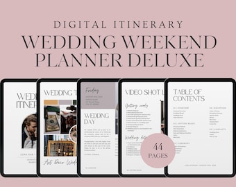 Wedding Weekend Itinerary Template: Digital Planner & Guide (Canva)