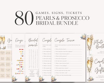 Pearls & Prosecco Bridal Shower Games Bundle (Digital Download)