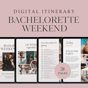 Bachelorette Itinerary Template Bachelorette Weekend Planner Bachelorette Editable Digital Itinerary Canva Bachelorette Party Games