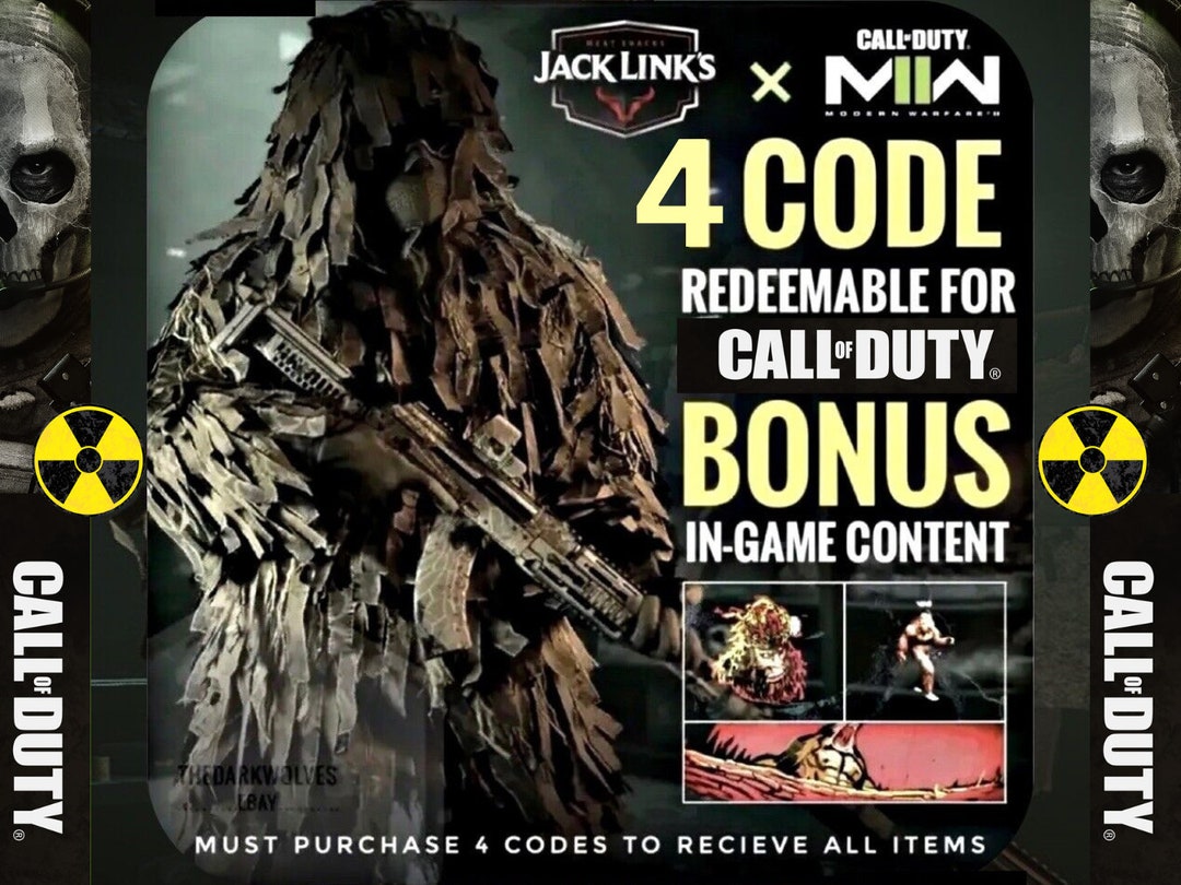 MW2 4x Jack Links Codes Ghillie Suit Guaranteed Call of Etsy
