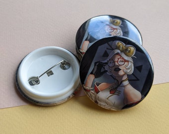 Purah pinback button, Zelda badge, totk pin, round 1.7 inch