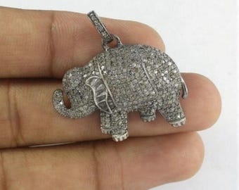 Designer olifant hanger, diamanten hanger effenen, 925 sterlingzilveren hanger, diamanten hanger olifant, belastingvrij
