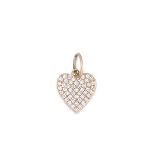 Solid 14kGold Pendant Moissanite Diamond Pendant Heart Shape Pendant Gold Charm Pendant Diamond Charm Beautiful Pendant Yellow Gold Pendant