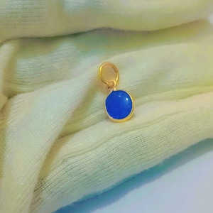 14k geelgouden tanzaniethanger: minimalistische edelsteenbedel belasting- en tariefvrij