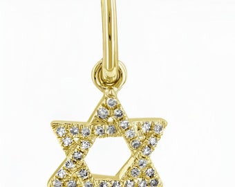 Solid 14K Gold Star Pendant with Moissanite Diamond Charm – Dainty 925 Silver Option