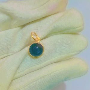 Solid 14k Gold Pendant Blue Sapphire Pendant Minimalist Gold Charm Gemstone Pendant 14k Yellow Gold Pendant Small Charm Minimalist Pendant