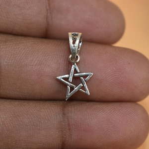 5 Star Pentagram Pendant, 925 Sterling Silver Pentagram Pendant, Star Charm Pendant, Simple Pentagram Charm Pendant, Handmade Star Charm