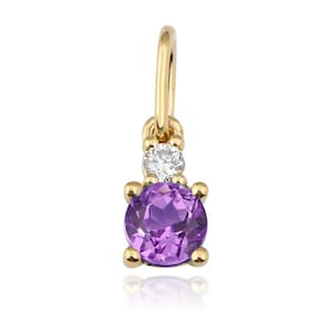 Amethyst Gemstone Pendant 925 Silver Charm Moissanite Pendant Minimalist Pendant Gold Plated Pendant Diamond Pendant Small Charm Pendant
