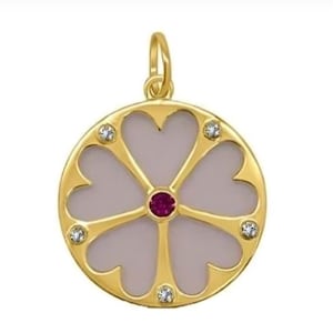 Ruby Gemstone Pendant, Gold plated Moissanite Diamond Pendant, 925 Sterling Silver Pendant, Rose Gemstone Pendant, Design Silver Pendant