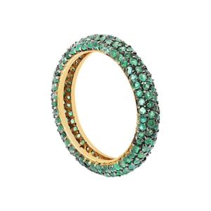 Emerald Eternity Ring, Eternity Ring, Victorian Emerald Band, Birthstone Ring, Women's Ring, Engagement Ring, Silver Ring, Green Eternity