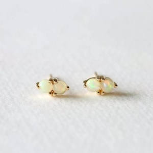 Opal Gemstone Earring 925 Silver Earring Opal Tiny Stud Minimalist Earring Small Earring Opal Gemstone Earring 925 Sterling Silver Earring