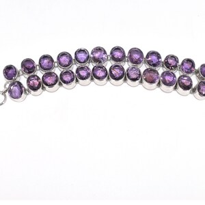 Amethyst Armband: Handgemachter 925 Sterling Silber Februar Geburtsstein zollfrei