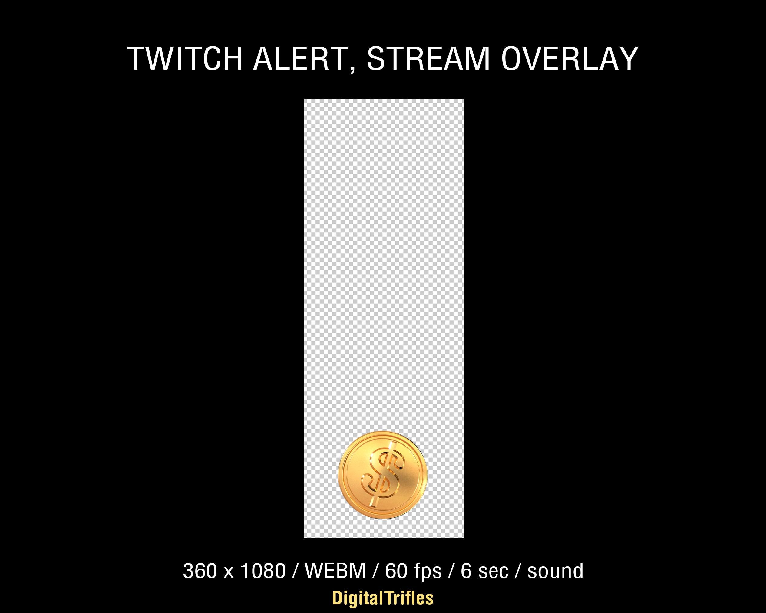 寄付Twitchアラートゴールドコイン、アニメーション配信オーバーレイゴールドマネー、コインチリンチリン、チップ、ギフトサブアラート、Streamlabs、StreamElements用  - Etsy 日本