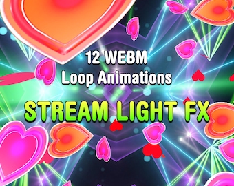 Laser & Light Stream Overlay Pack, 12 Seamless Loop Animations for Streamers, VTubers, DJ, Music, Karaoke, OBS, Twitch, YouTube